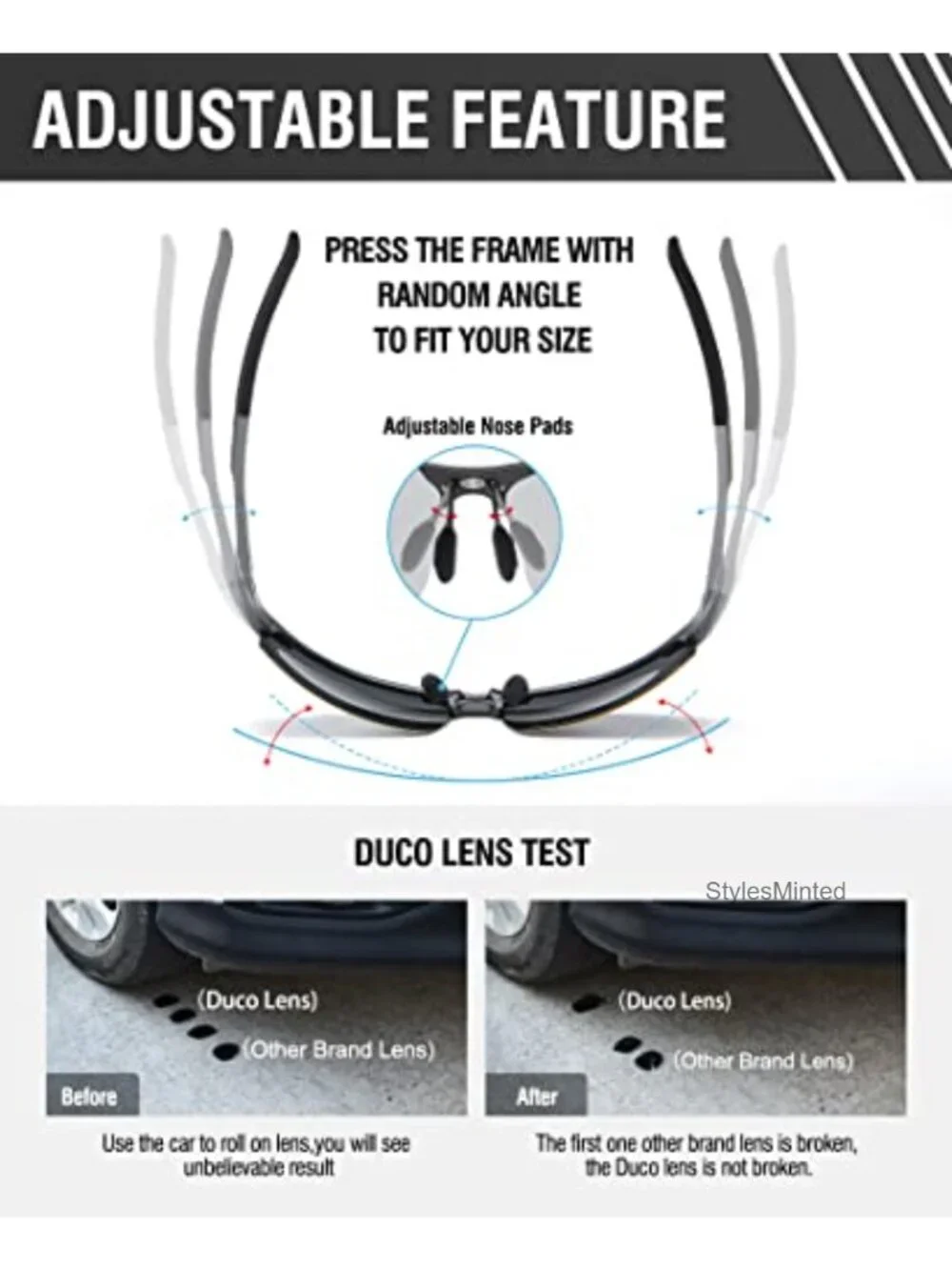 Polarized Sport Sunglasses with Metal Frame UV Protection